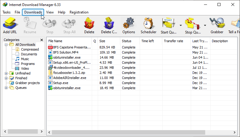 Internet Download Manager Interface