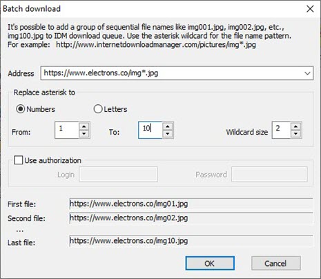 batch downloads in IDM