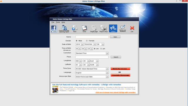 LifeSign Mini Free Horoscope Software