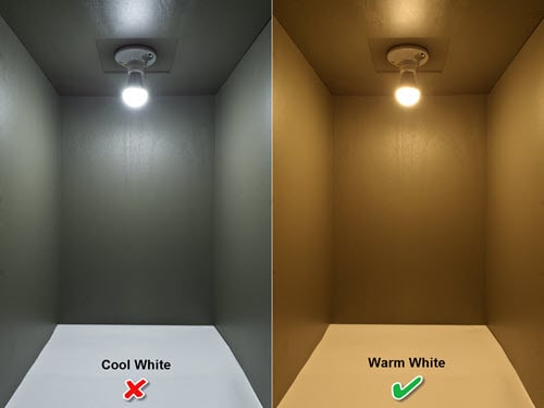 is warm or cool light better for eyes